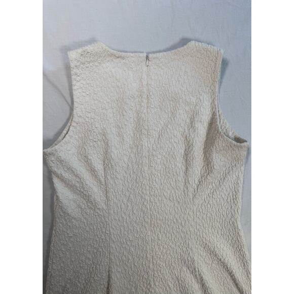 J.McLaughlin Sleeveless White Sheath Dress Knee Length Size MEDIUM Textured - Picture 5 of 10